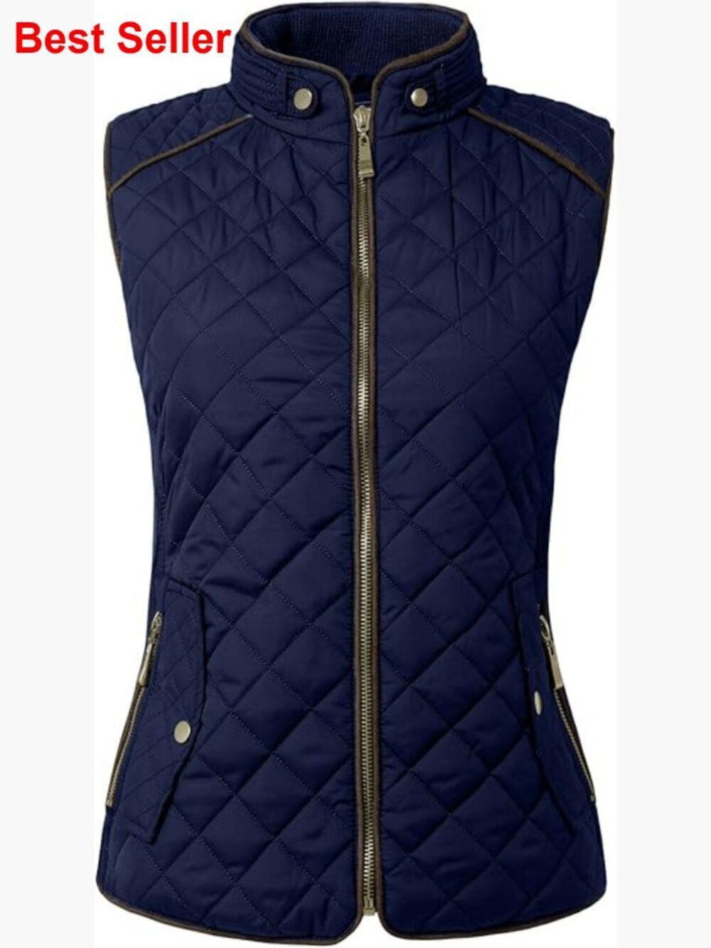 Lightweight Quilted Zip Up Vest Gilet Polyester Sleeveless
